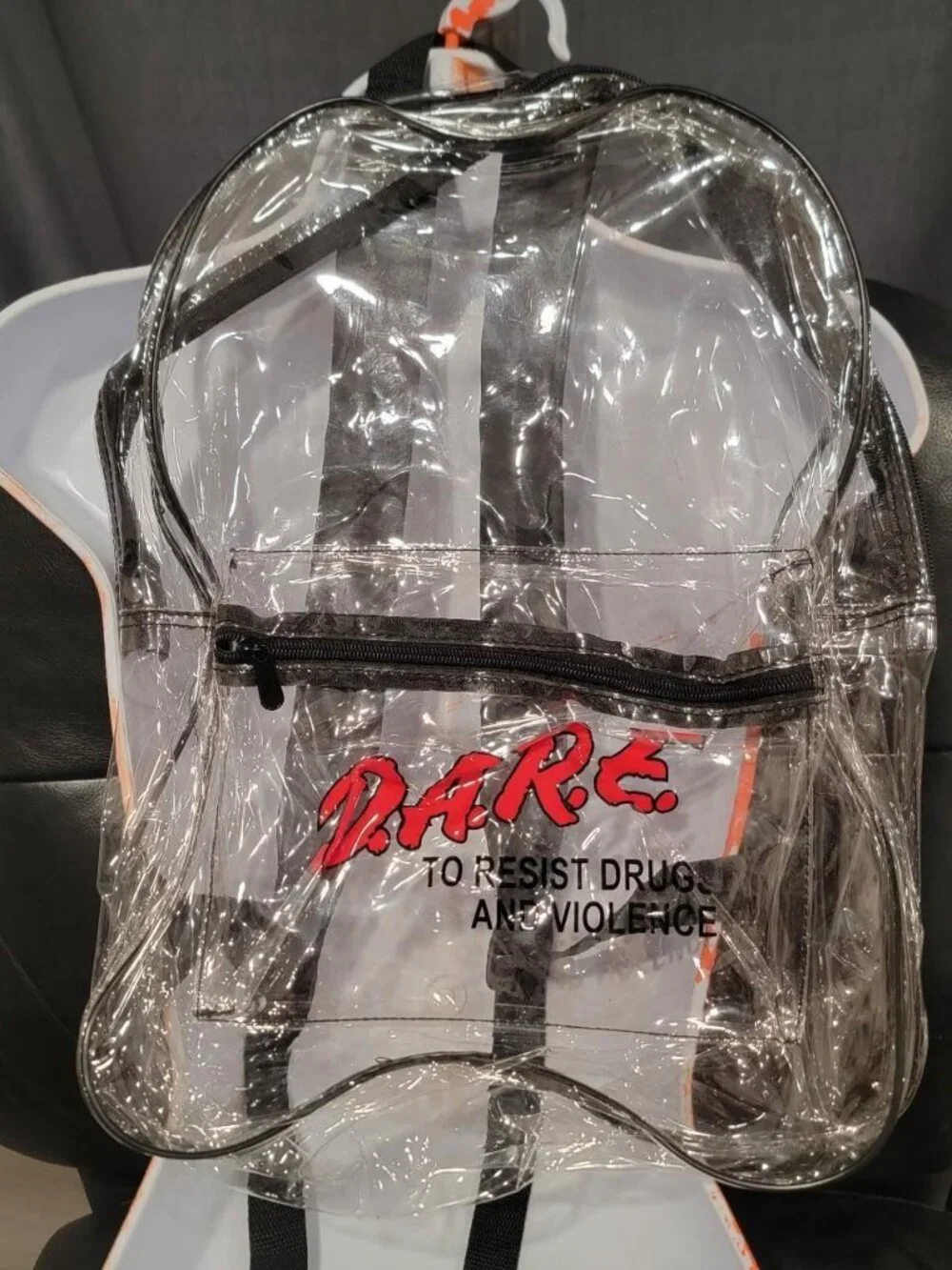 vintage clear D.A.R.E. backpack / DARE book bag 🎒